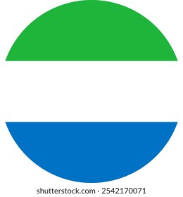 Sierra Leone Circle Flag, Circle Flag of Sierra Leone, Vector Images