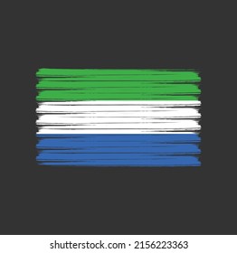 Sierra Leone colorful brush strokes painted national country flag icon