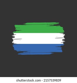 Sierra Leone colorful brush strokes painted national country flag icon