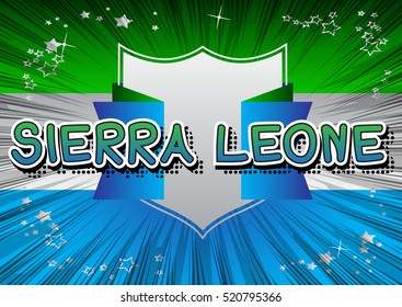 Sierra Leone - Comic book style text.