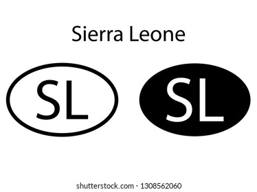 Sierra Leone  country code icon.  Iso code country domain name.  SL - Sierra Leone abbreviated. vector