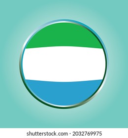 sierra leone country flag with circle frame
