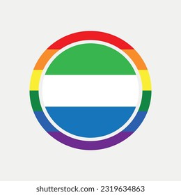 Sierra Leone country flag circle - lgbt flag graphic element Illustration template design
