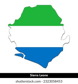 Sierra Leone Country - Flag Map