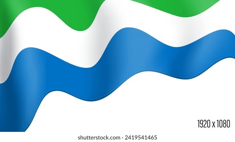 Sierra Leone Flagge realistischer Tag Unabhängigkeit Hintergrund. Sierra Leone Commonwealth Banner in Bewegung winkend, flatternd im Wind. Festliche patriotisches HD-Format-Vorlage für den Unabhängigkeitstag