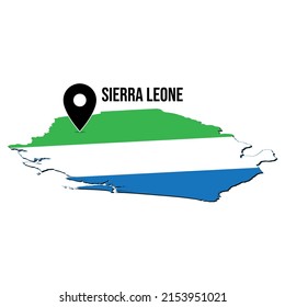 Sierra Leone country map Flag Perfect to used for infographic