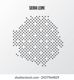 sierra leone country map made from abstract halftone dot pattern