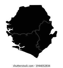 Sierra Leone country map vector with regional areas