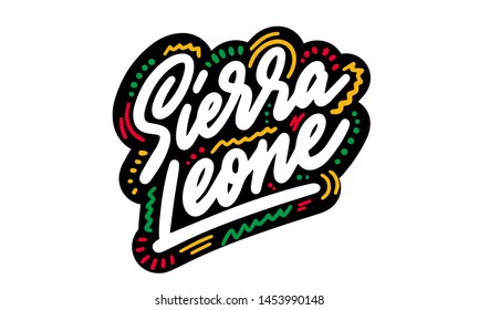 Sierra Leone country text  suitable for a logo icon or typography design