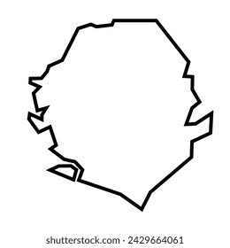 Sierra Leone country thick black outline silhouette. Simplified map. Vector icon isolated on white background.