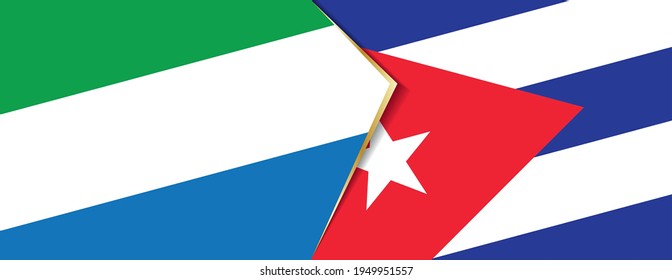 Sierra Leone and Cuba flags, two vector flags symbol of relationship or confrontation.