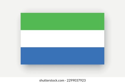 Sierra Leone .Detailed flag on white background. Vector illustration