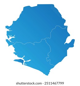 Sierra Leone Bezirk Landkarte