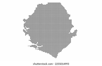 Sierra Leone dotted map with grunge texture in dot style. Abstract vector illustration of a country map with halftone effect for infographic. 