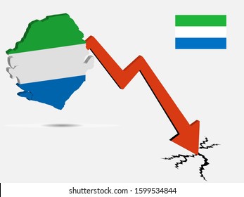 Sierra Leone economic crisis vector illustration Eps 10