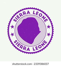 Sierra Leone emblem. Country round stamp with the shape of Sierra Leone, isolines, and round text. Appealing badge. Creative vector illustration.