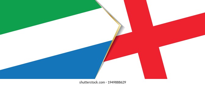 Sierra Leone and England flags, two vector flags symbol of relationship or confrontation.