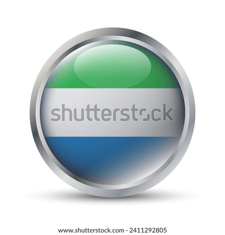 Sierra Leone Flag 3D Badge Illustration