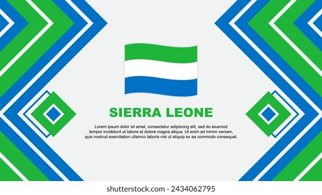 Sierra Leone Flagge abstrakte Hintergrund Design Vorlage. Sierra Leone Independence Day Banner Tapete Vektor-Illustration. Sierra Leone Design