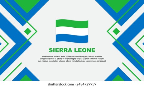 Sierra Leone Flagge abstrakte Hintergrund Design Vorlage. Sierra Leone Independence Day Banner Tapete Vektor-Illustration. Sierra Leone Illustration