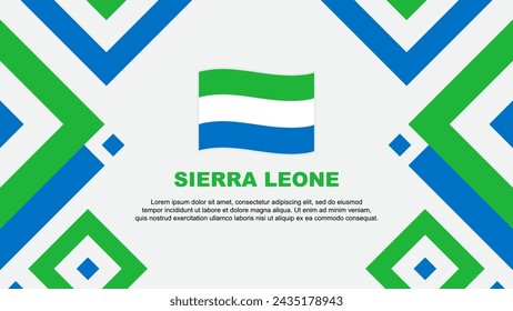 Sierra Leone Flagge abstrakte Hintergrund Design Vorlage. Sierra Leone Independence Day Banner Tapete Vektor-Illustration. Vorlage Sierra Leone