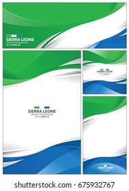 Sierra Leone flag abstract colors background. Collection banner design. brochure vector illustration.