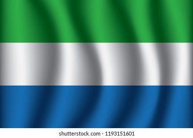 Sierra Leone flag background with cloth texture. Sierra Leone Flag  vector illustration eps10.