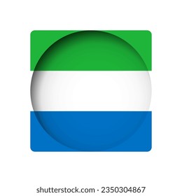 Sierra Leone flag - behind the cut circle paper hole with inner shadow.