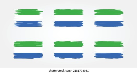 Sierra Leone Flag Brush Collection. National Flag