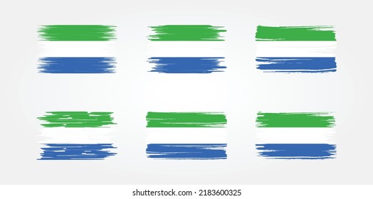 Sierra Leone Flag Brush Collection. National Flag