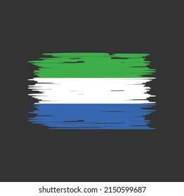 Sierra Leone Flag Brush. National Flag