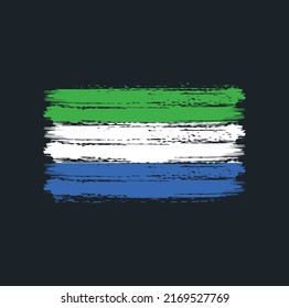 Sierra Leone Flag Brush. National Flag