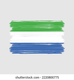 Sierra Leone Flag Brush. National Flag