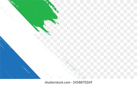 Sierra Leone Flagge Pinselfarbe strukturiert isoliert auf PNG oder transparentem Hintergrund. Vektorillustration