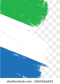 Sierra Leone Flagge Pinselfarbe strukturiert isoliert auf PNG oder transparentem Hintergrund. Vektorillustration