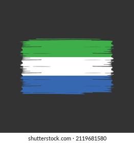Sierra Leone flag with brush stroke background