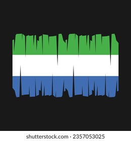 Sierra Leone flag with brush stroke vector Illustration