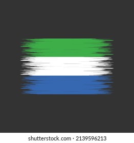 Die Flagge von Sierra Leone Pinselstriche. Nationalflagge
