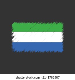 Die Flagge von Sierra Leone Pinselstriche. Nationalflagge