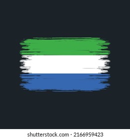 Sierra Leone Flag Brush Strokes. National Flag