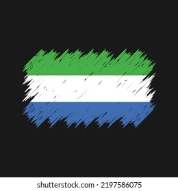 Sierra Leone Flag Brush Strokes. National Flag