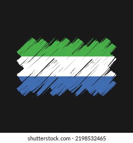 Sierra Leone Flag Brush Strokes. National Flag