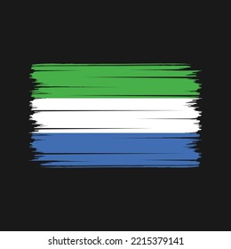 Sierra Leone Flag Brush Strokes Painted