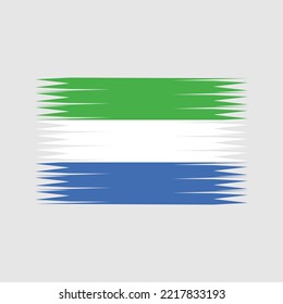 Flag Sierra Leone Pinselstriche gestrichen