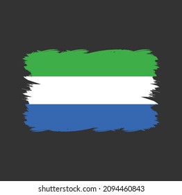 Sierra Leone Flag with Brush Style