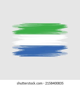 Sierra Leone Flag Brush Vector Illustration
