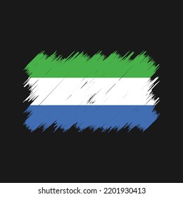 Sierra Leone Flag Brush Vector. National Flag