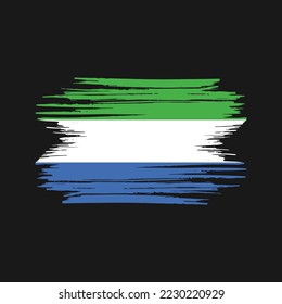 Sierra Leone Flag Brush Vector Illustration
