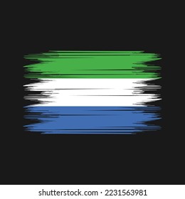 Sierra Leone Flag Brush Vector Illustration