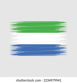 Sierra Leone Flag Brush Vector Illustration